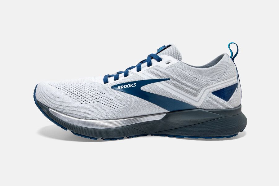 Brooks Running Shoes - Ricochet 3 Road Mens - White/Blue - WXO-579163